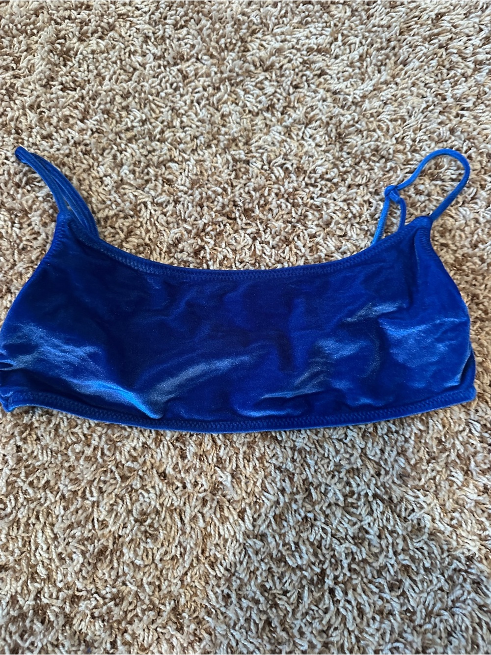 triangl swimwear Blue Velvet Bikini Top